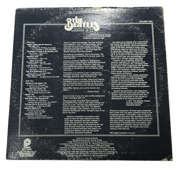 The Beatles 1st Live Recordings Hamburg Germany Vol 2/Pickwick/1979/ Fair - Picture 2 of 8